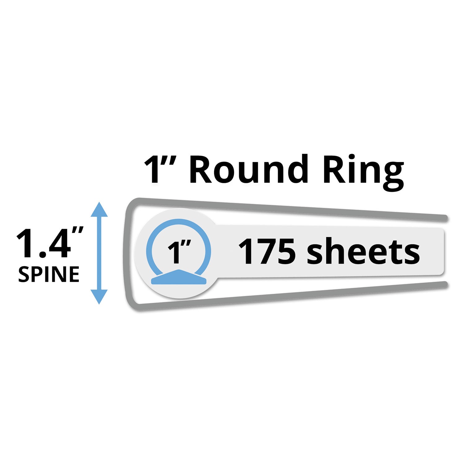 Avery Mini Size Durable Non-View Binder with Round Rings, 3 Rings, 1" Capacity, 8.5 x 5.5, Black