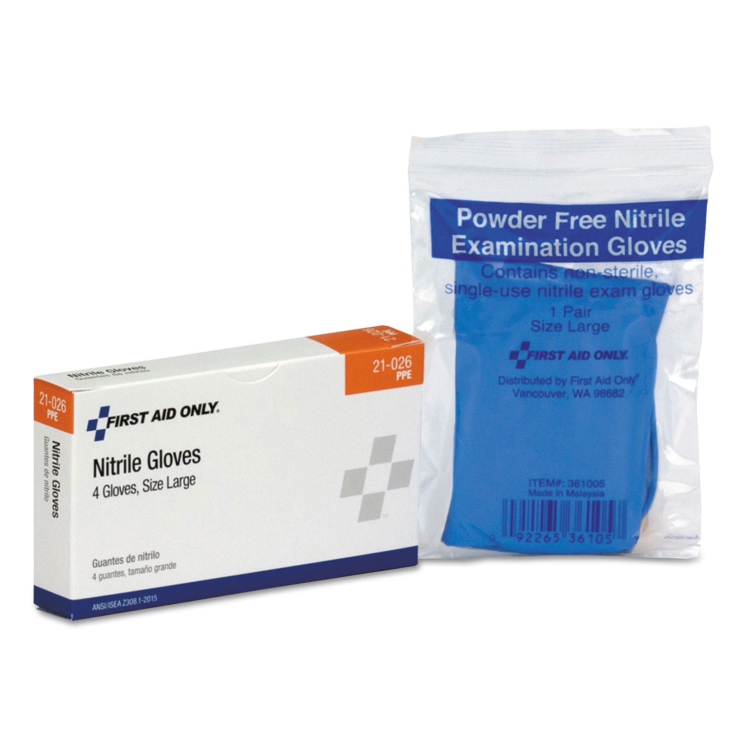 First Aid Only ANSI Compliant First Aid Kit Refill for 16 Unit First Aid Kit, Exam Gloves, 4/Box