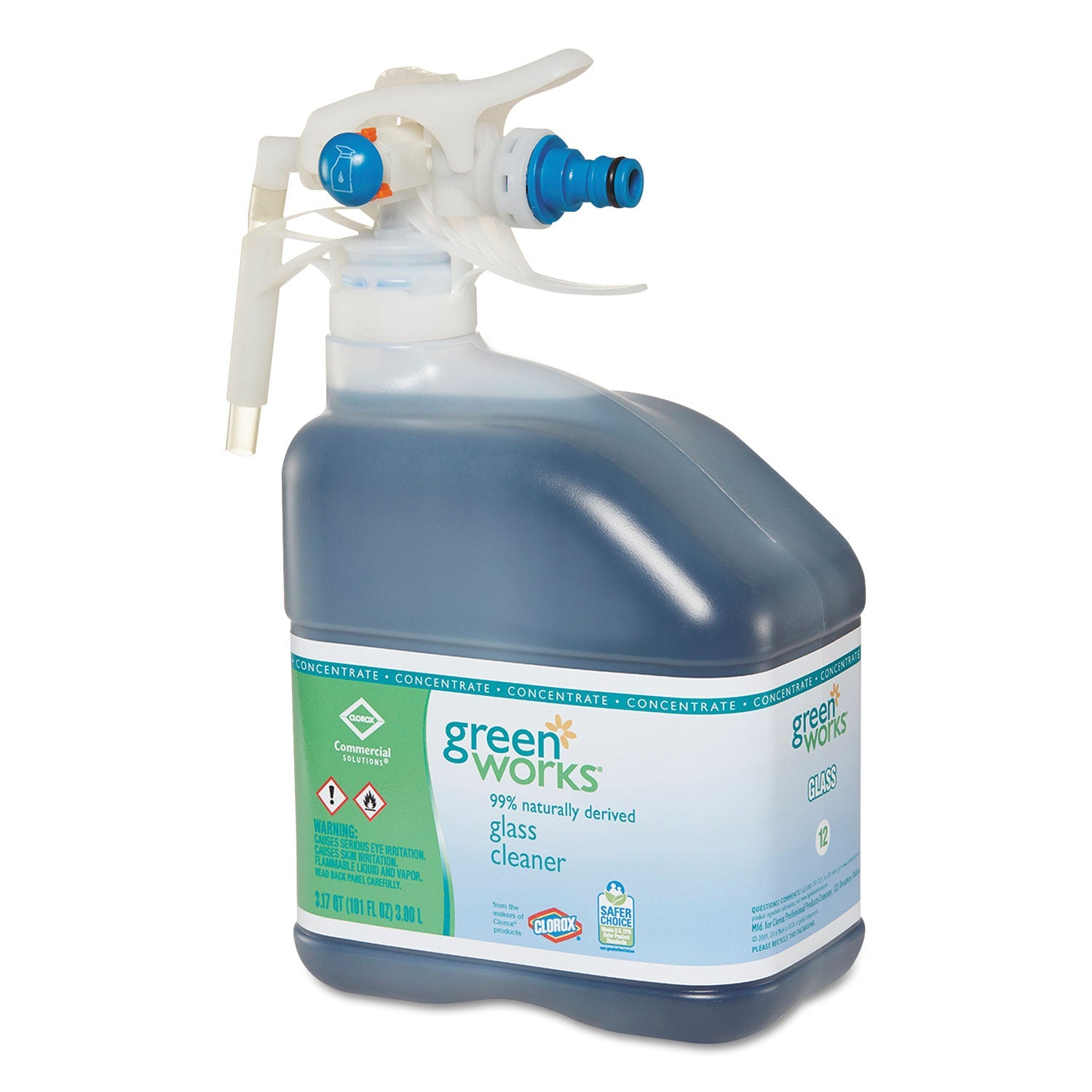 Green Works Glass Cleaner Concentrate, Original, 101 oz Bottle, 2/Carton