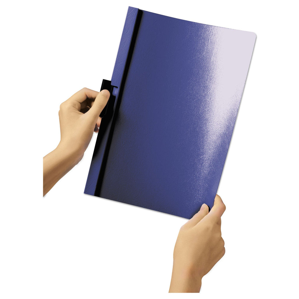 Durable DuraClip Report Cover, Clip Fastener, Clear/Dark Blue, 25/Box
