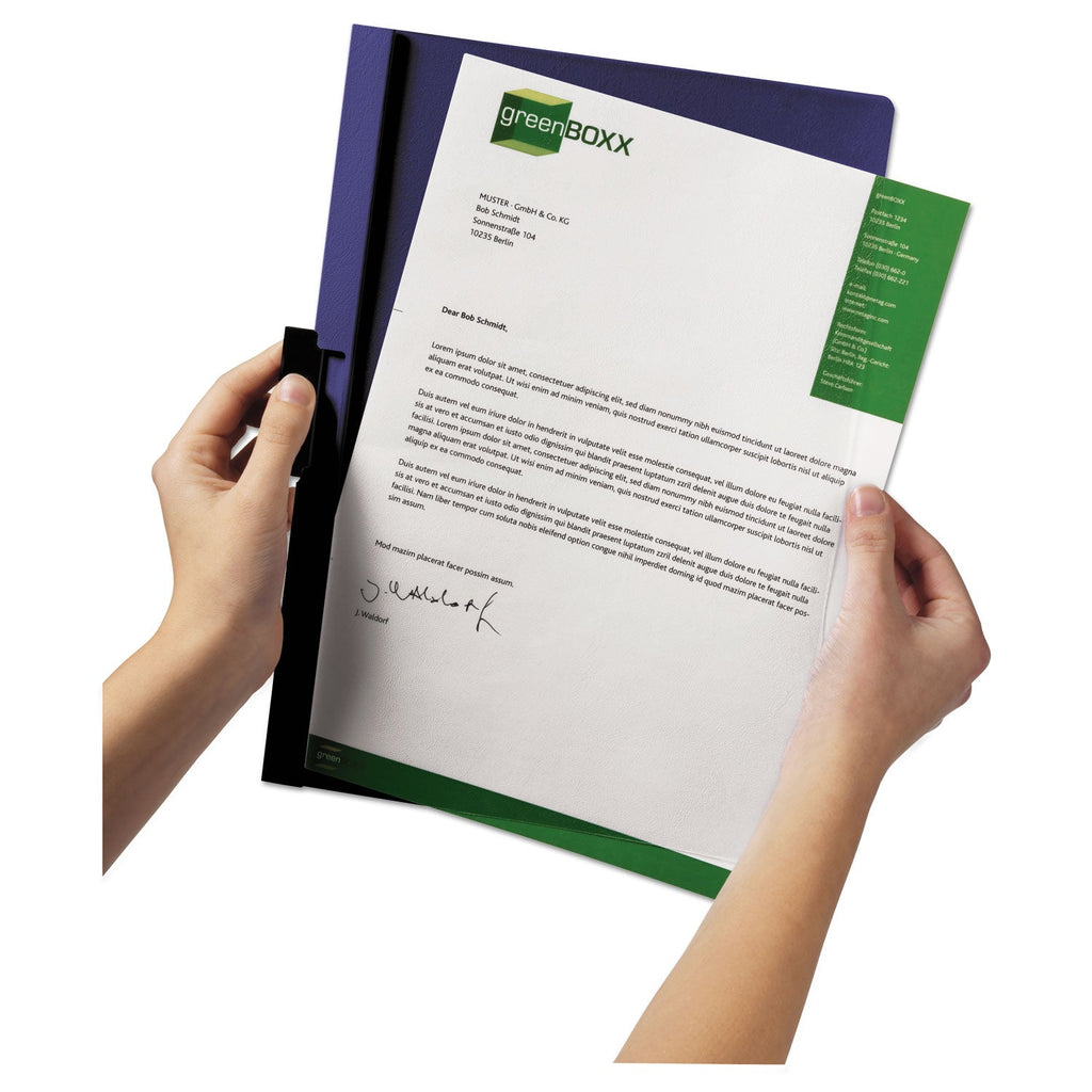Durable DuraClip Report Cover, Clip Fastener, 8.5 x 11, Clear/Black, 25/Box