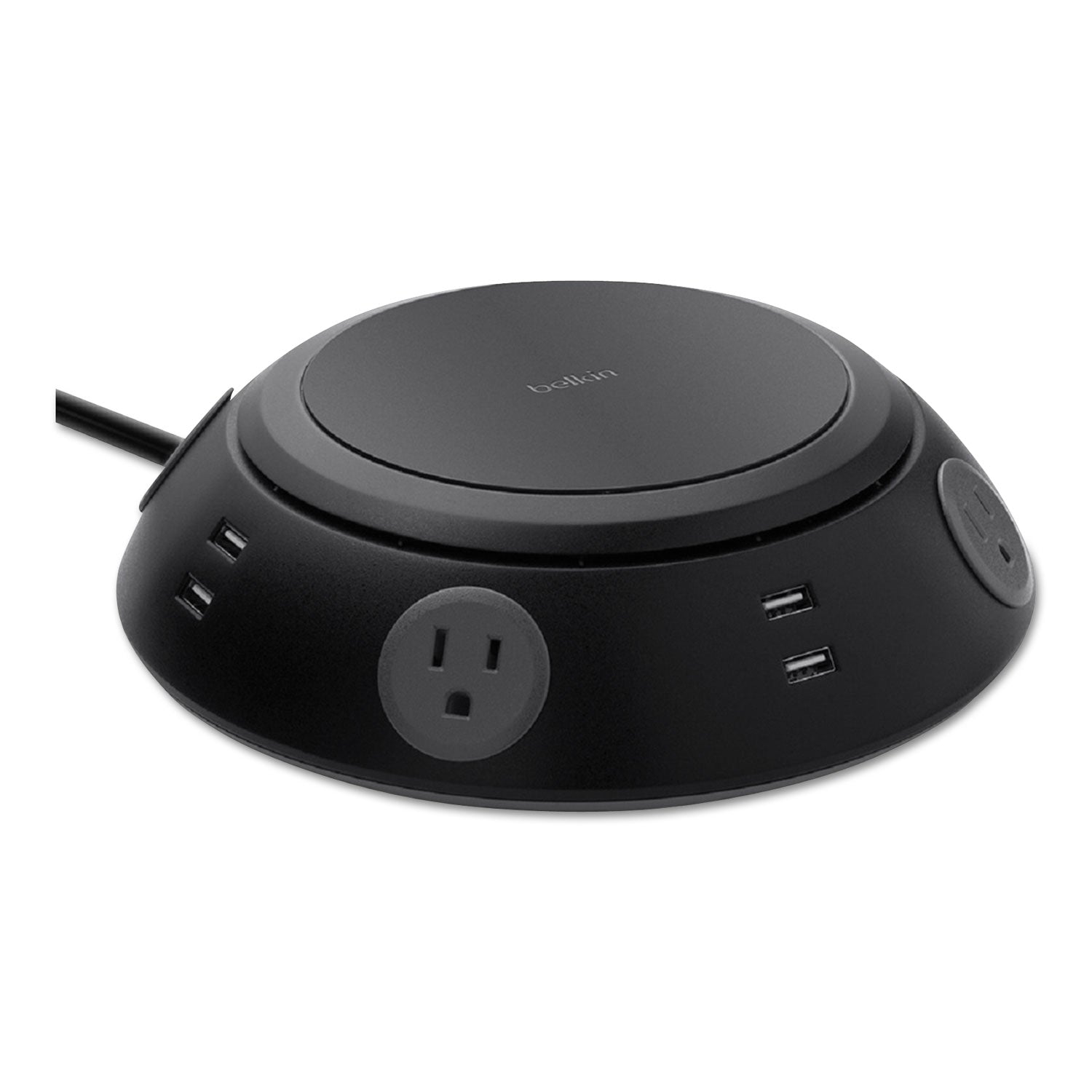 Belkin Meeting Room Power Center, 4 AC Outlets/8 USB Ports, 6 ft Cord, 1,080 J, Black