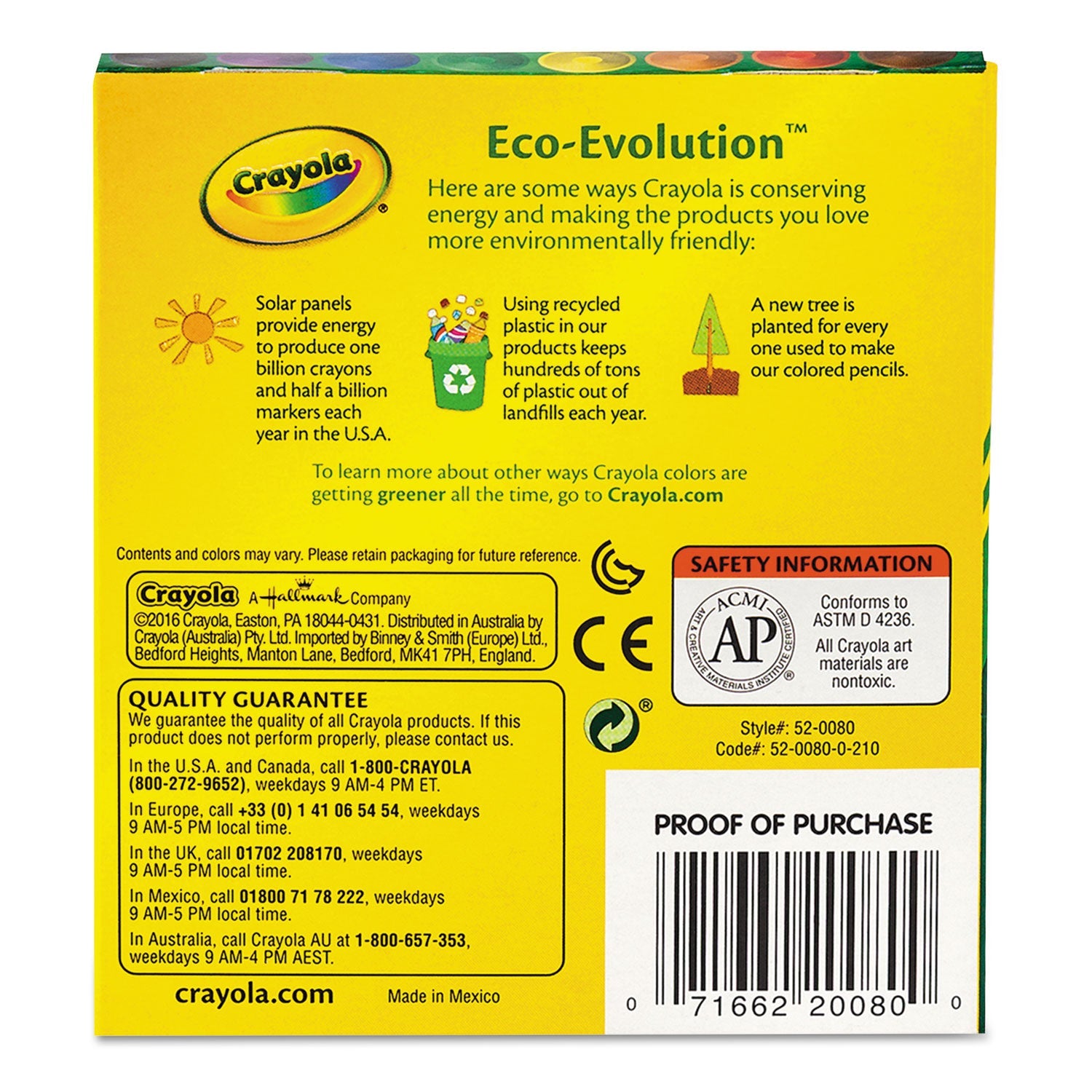 Crayola Large Crayons, Tuck Box, 8 Colors/Box