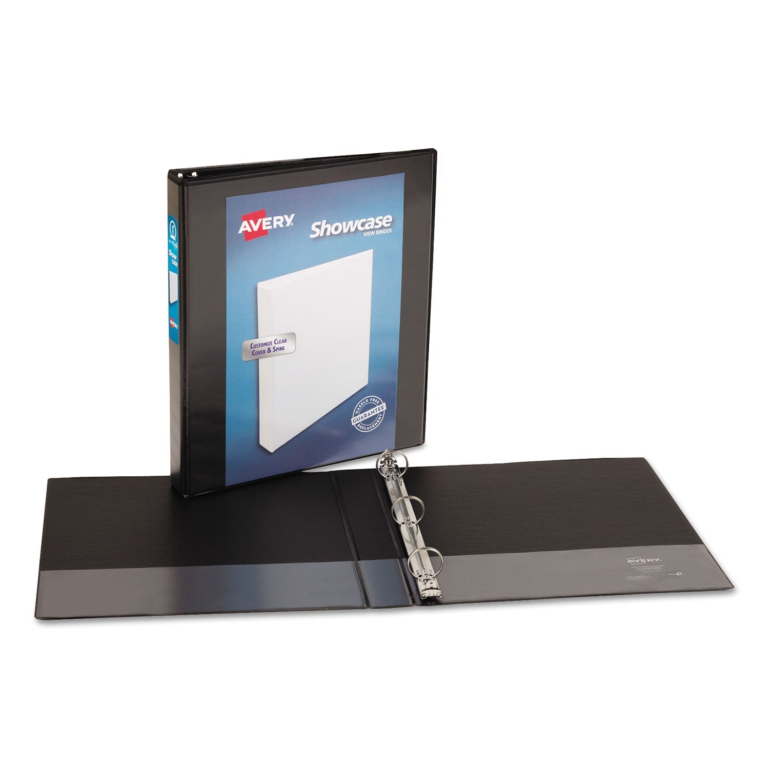 Avery Showcase Economy View Binder with Round Rings, 3 Rings, 1" Capacity, 11 x 8.5, Black