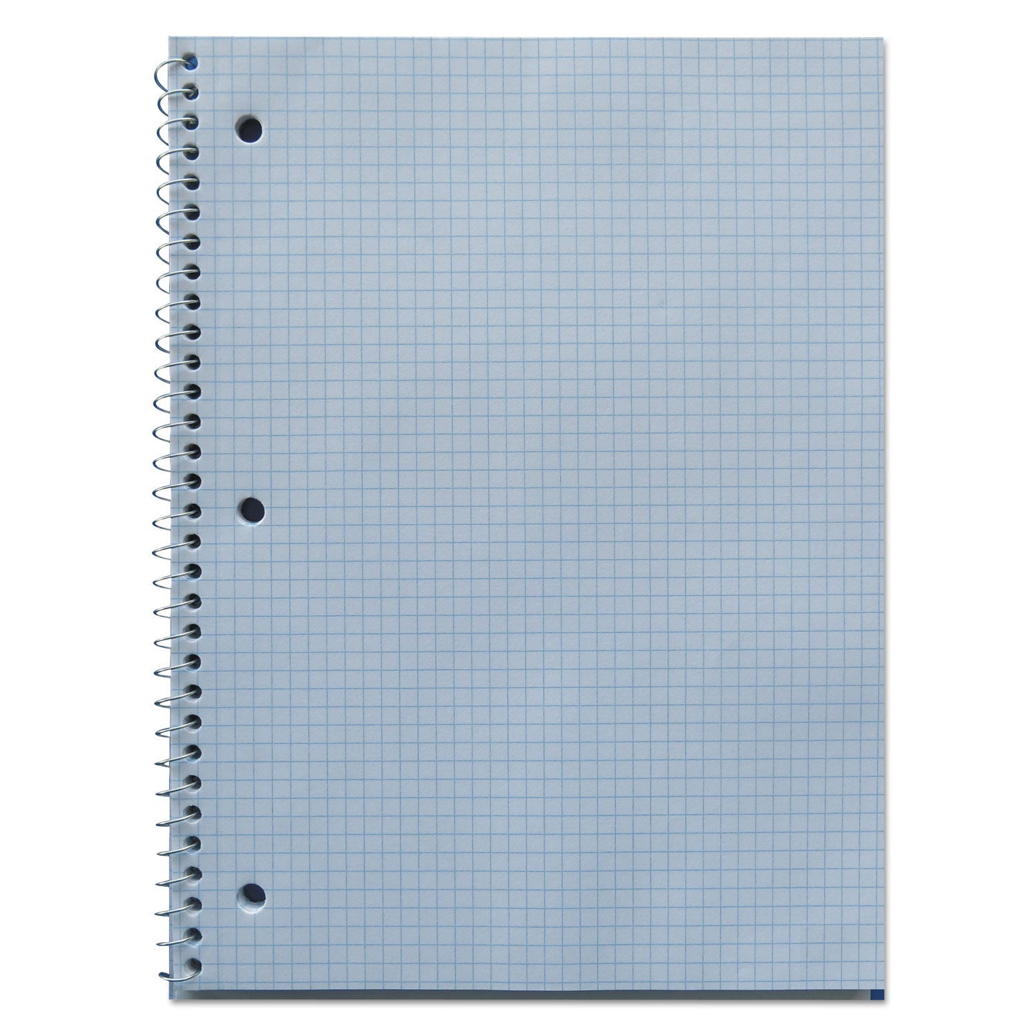 Universal Wirebound Notebook, 1 Subject, Quadrille Rule, Black Cover, 10.5 x 8, 70 Sheets