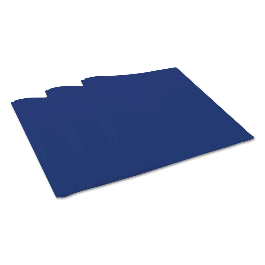 Universal Plastic Twin-Pocket Report Covers, Three-Prong Fastener, 11 x 8.5, Navy Blue/ Navy Blue, 10/Pack
