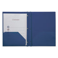 Universal Plastic Twin-Pocket Report Covers, Three-Prong Fastener, 11 x 8.5, Roya Blue/ Royal Blue, 10/Pack