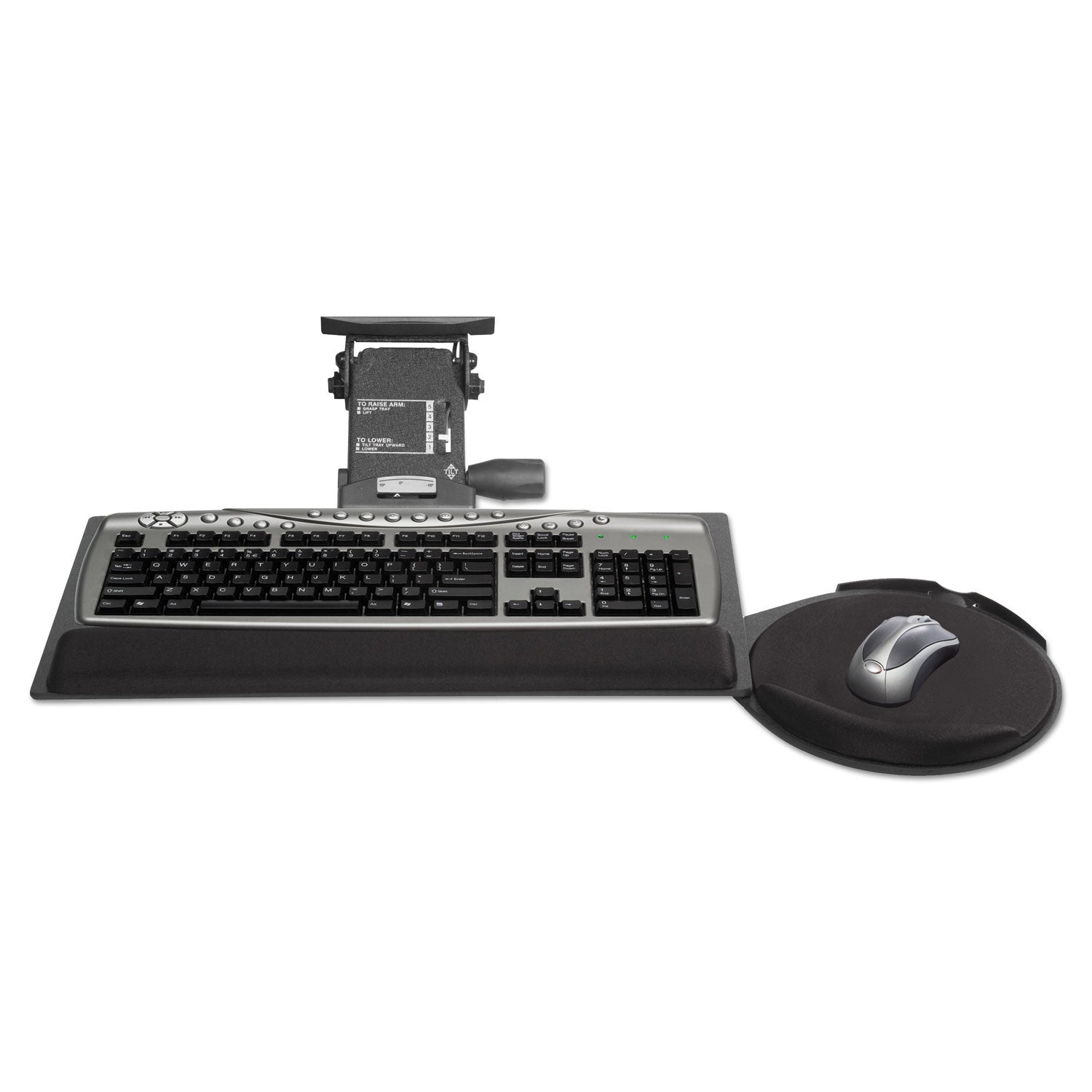 Kelly Computer Supply Leverless Lift N Lock Keyboard Tray, 19w x 10d, Black