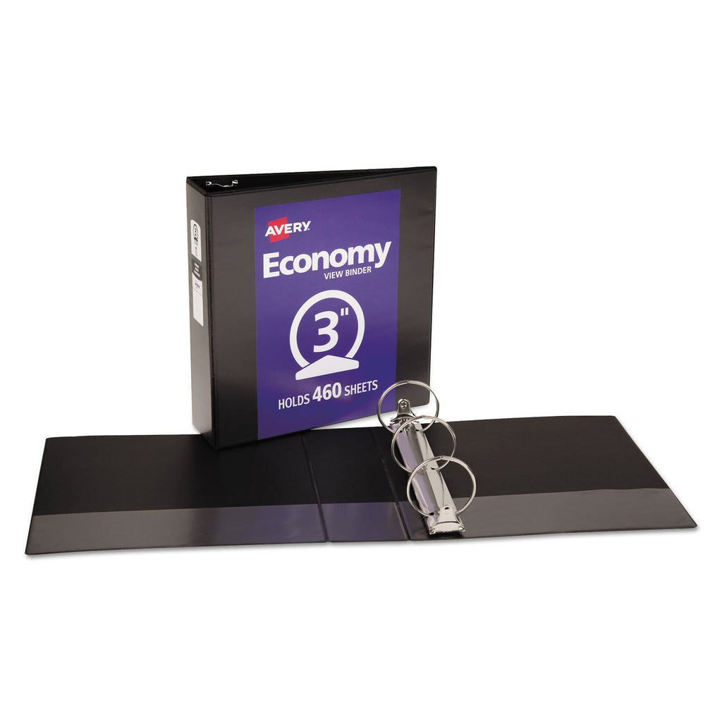 Avery Economy View Binder with Round Rings , 3 Rings, 3" Capacity, 11 x 8.5, Black, (5740)