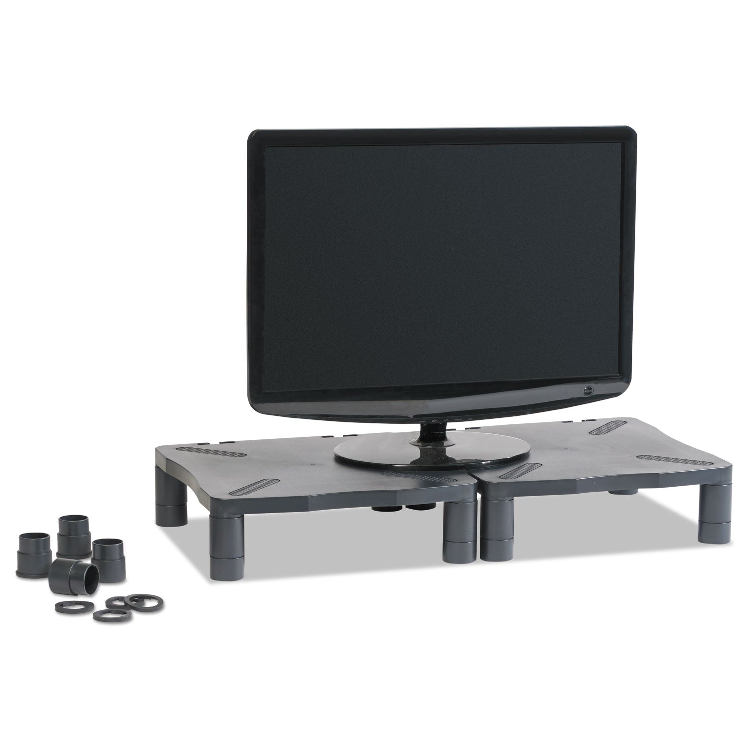 Kelly Computer Supply Monitor Stand, 13.25" x 13.5" x 2" to 4", Black, Supports 60 lbs