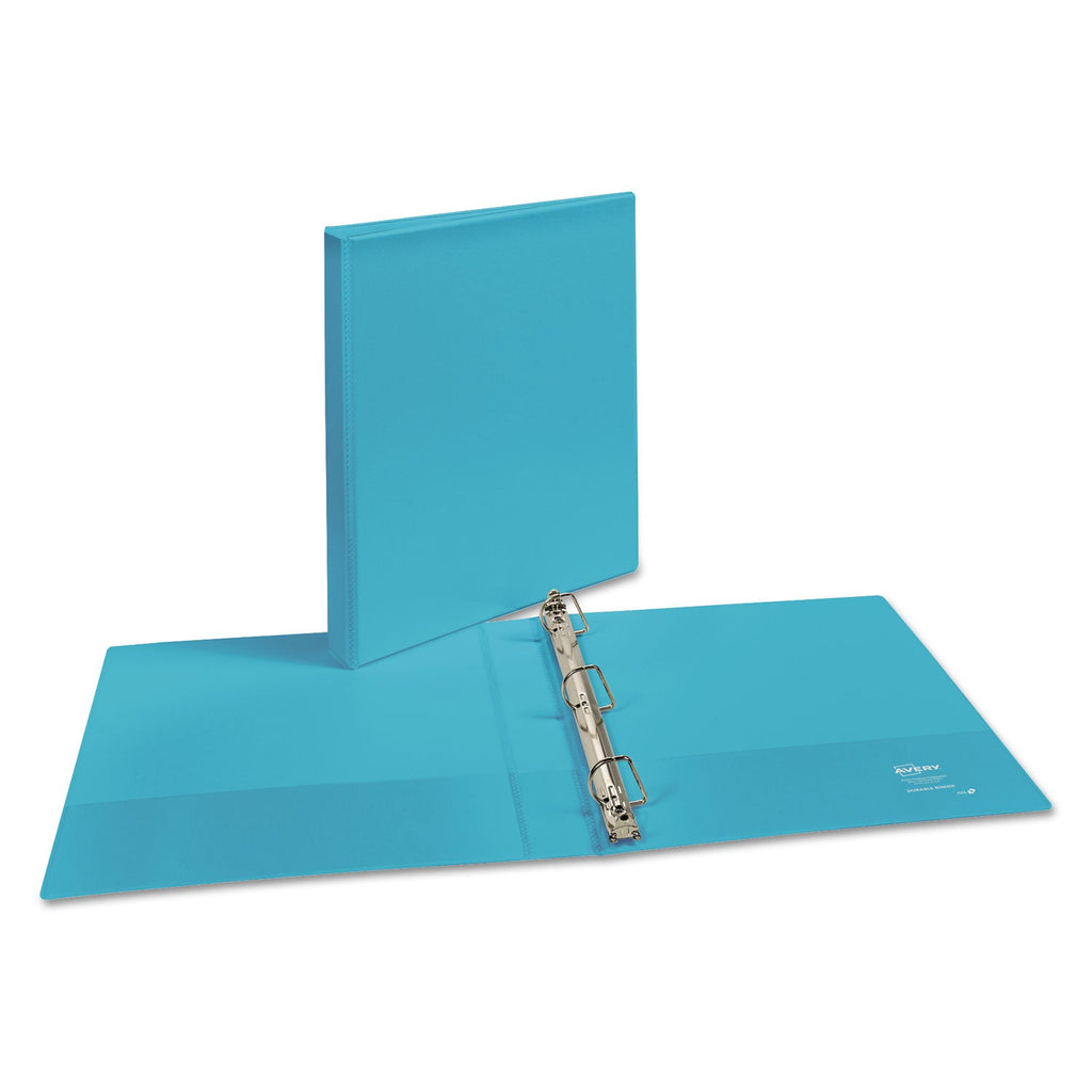 Avery Durable View Binder with DuraHinge and Slant Rings, 3 Rings, 1" Capacity, 11 x 8.5, Aqua