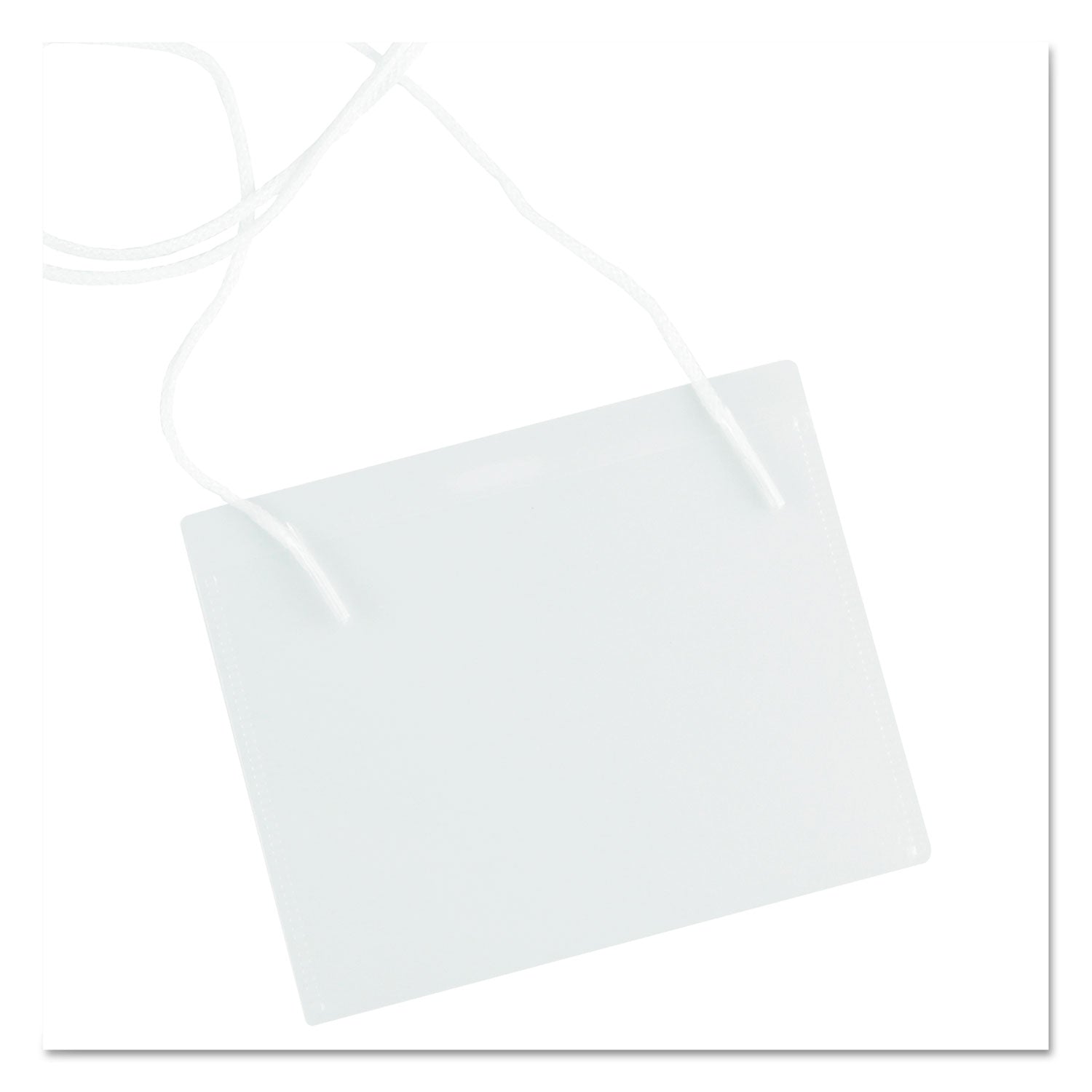 Universal Clear Badge Holders w/Neck Lanyards, 3 x 4, White Inserts, 100/Box