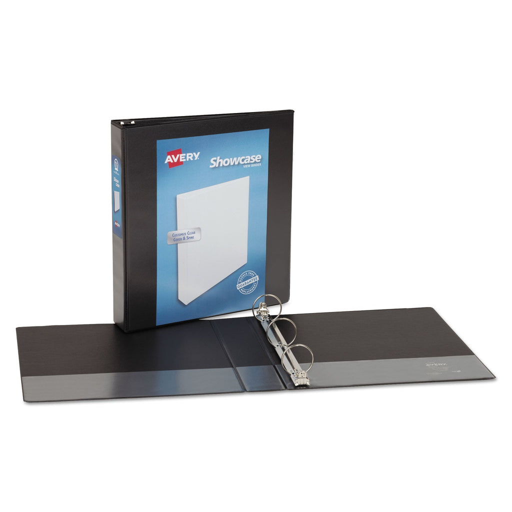Avery Showcase Economy View Binder with Round Rings, 3 Rings, 1.5" Capacity, 11 x 8.5, Black