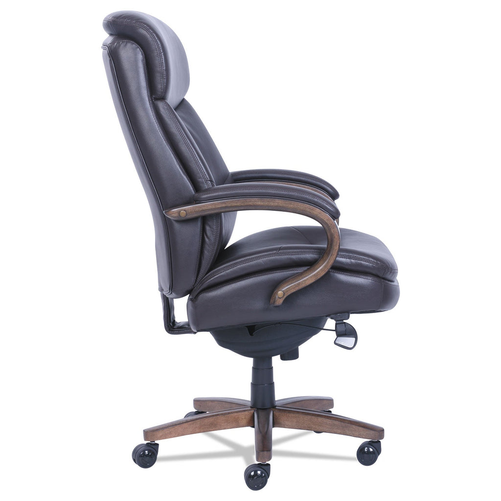 La-Z-Boy Woodbury Big/Tall Executive Chair, Supports Up to 400 lb, 20.25" to 23.25" Seat Height, Brown Seat/Back, Weathered Sand Base