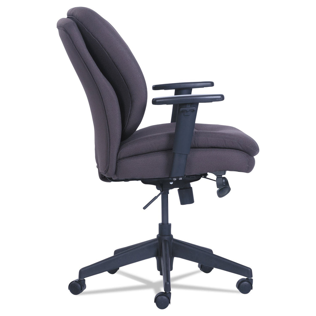 SertaPedic Cosset Ergonomic Task Chair, Supports Up to 275 lb, 19.5" to 22.5" Seat Height, Gray Seat/Back, Black Base
