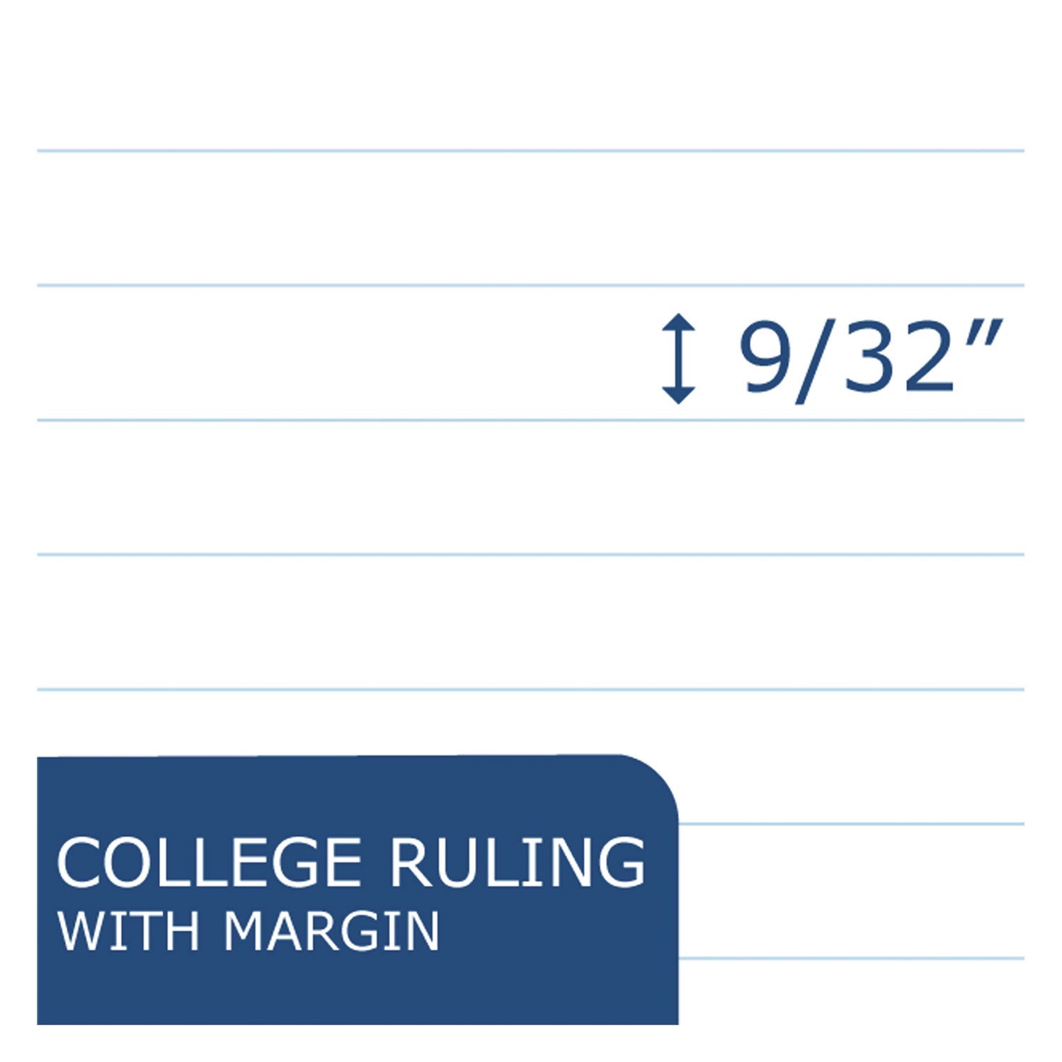 Roaring Spring WIDE Landscape Format Writing Pad, Unpunched with Standard Back, Medium/College Rule, 40 White 11 x 9.5 Sheets