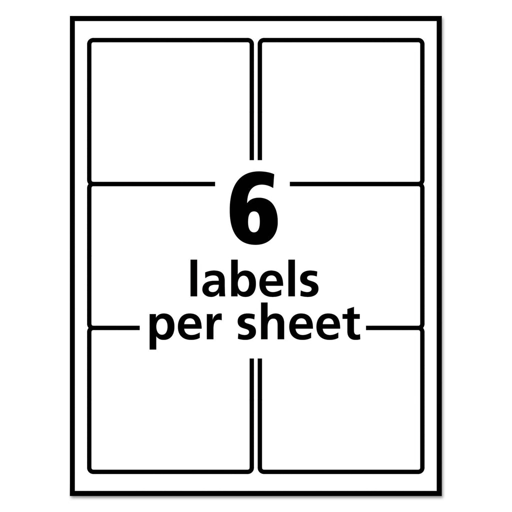 Avery Vibrant Inkjet Color-Print Labels w/ Sure Feed, 3.33 x 4, Matte White, 120/PK