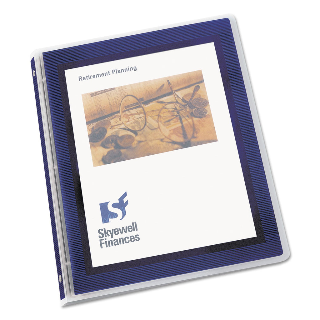 Avery Flexi-View Binder with Round Rings, 3 Rings, 0.5" Capacity, 11 x 8.5, Navy Blue