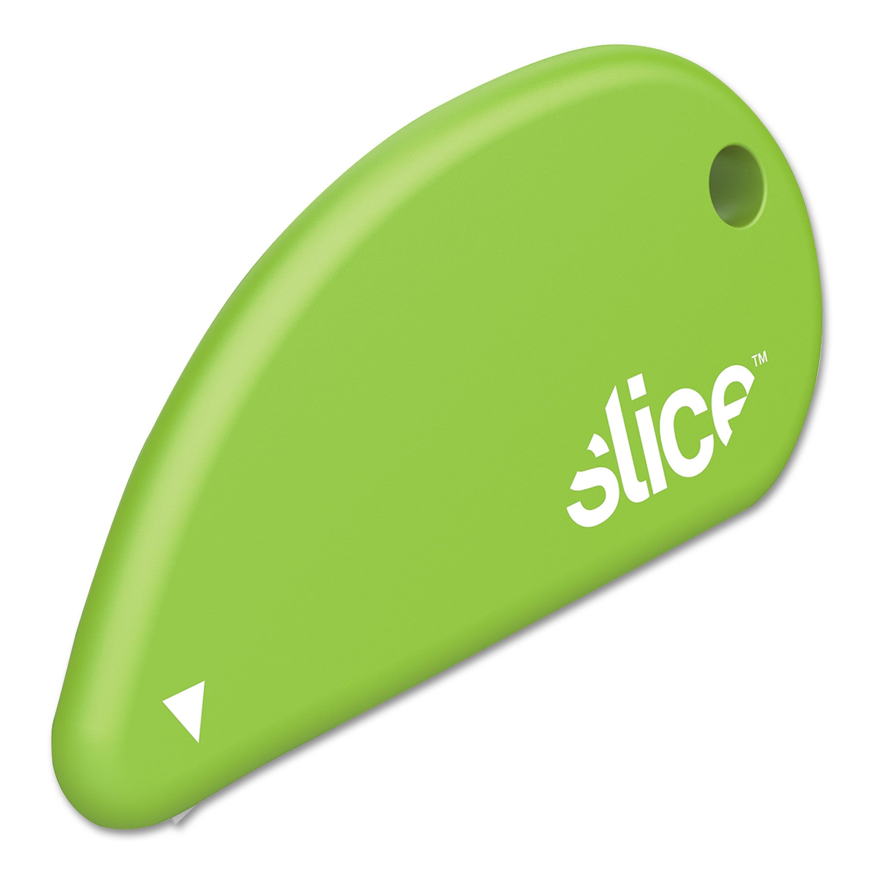 slice Safety Cutters, Fixed, Non Replaceable Micro Safety Blade, 0.1" Ceramic Blade, 2.4" Plastic Handle, Green