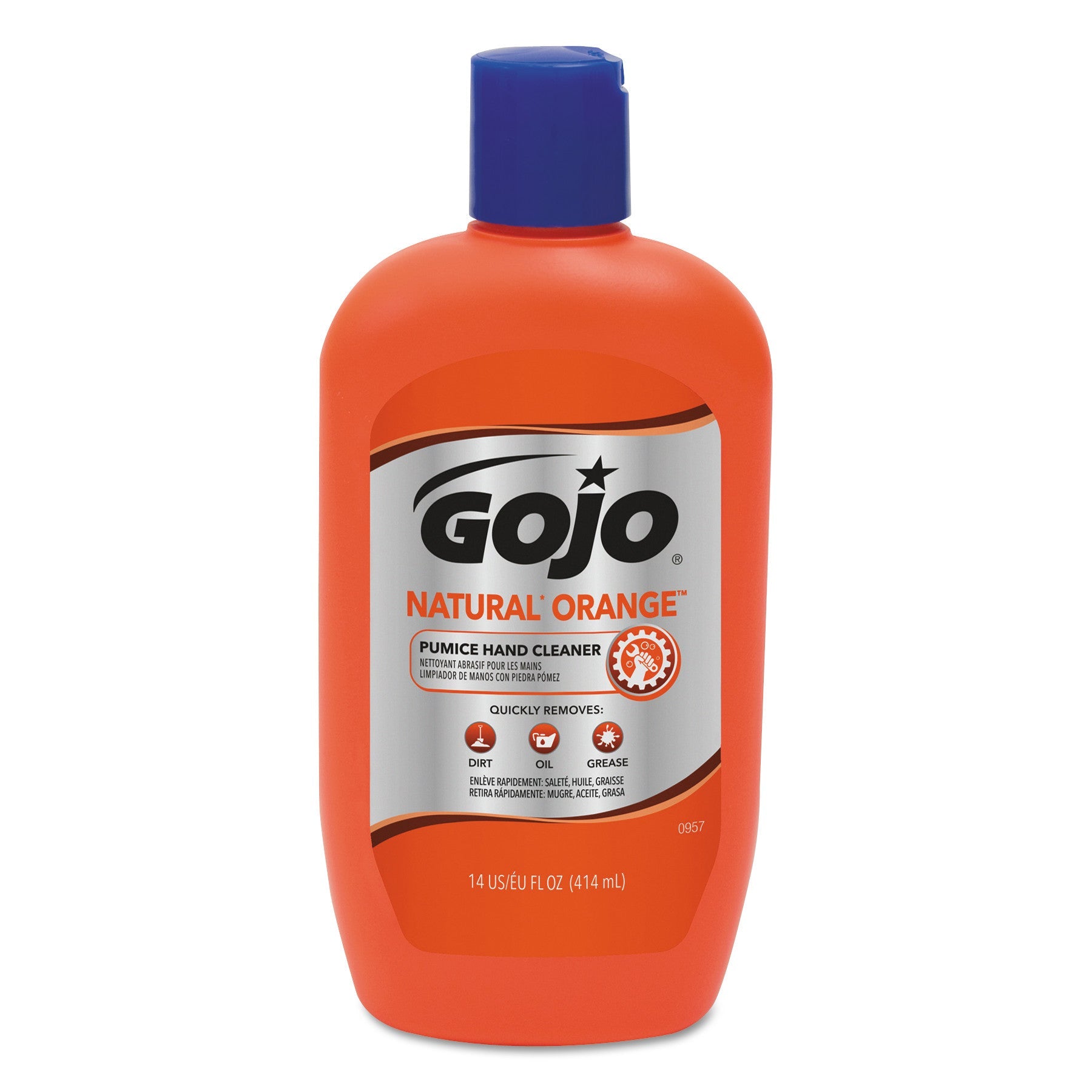 GOJO NATURAL ORANGE Pumice Hand Cleaner, Citrus, 14 oz Bottle, 12/Carton