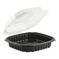 Anchor Packaging Culinary Basics Microwavable Container, 46.5 oz, 10.5 x 9.5 x 2.5, Clear/Black, Plastic, 100/Carton