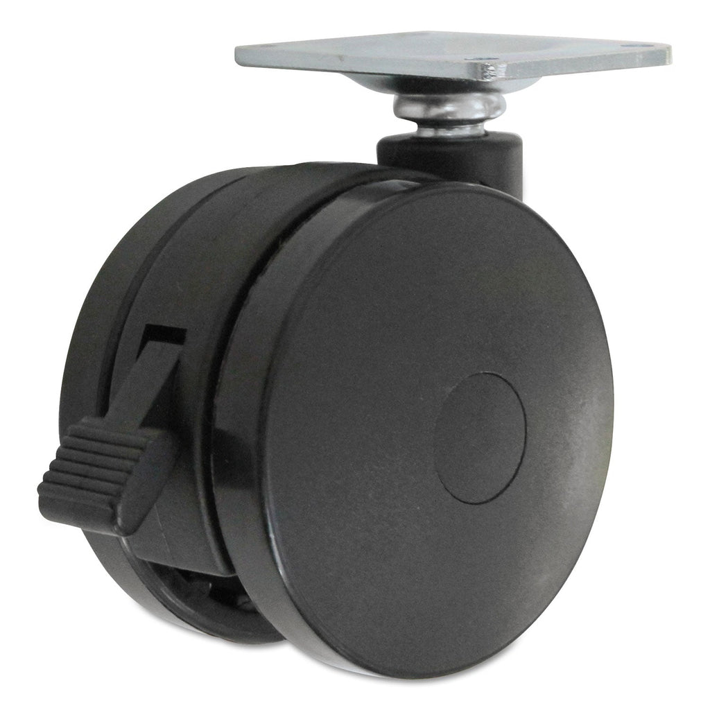 Alera Casters for Height-Adjustable Table Bases, Grip Ring Stem, 2" Wheel, Black, 4/Set