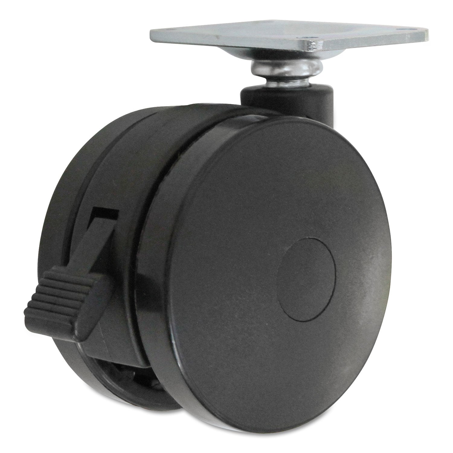 Alera Casters for Height-Adjustable Table Bases, Grip Ring Stem, 2" Wheel, Black, 4/Set
