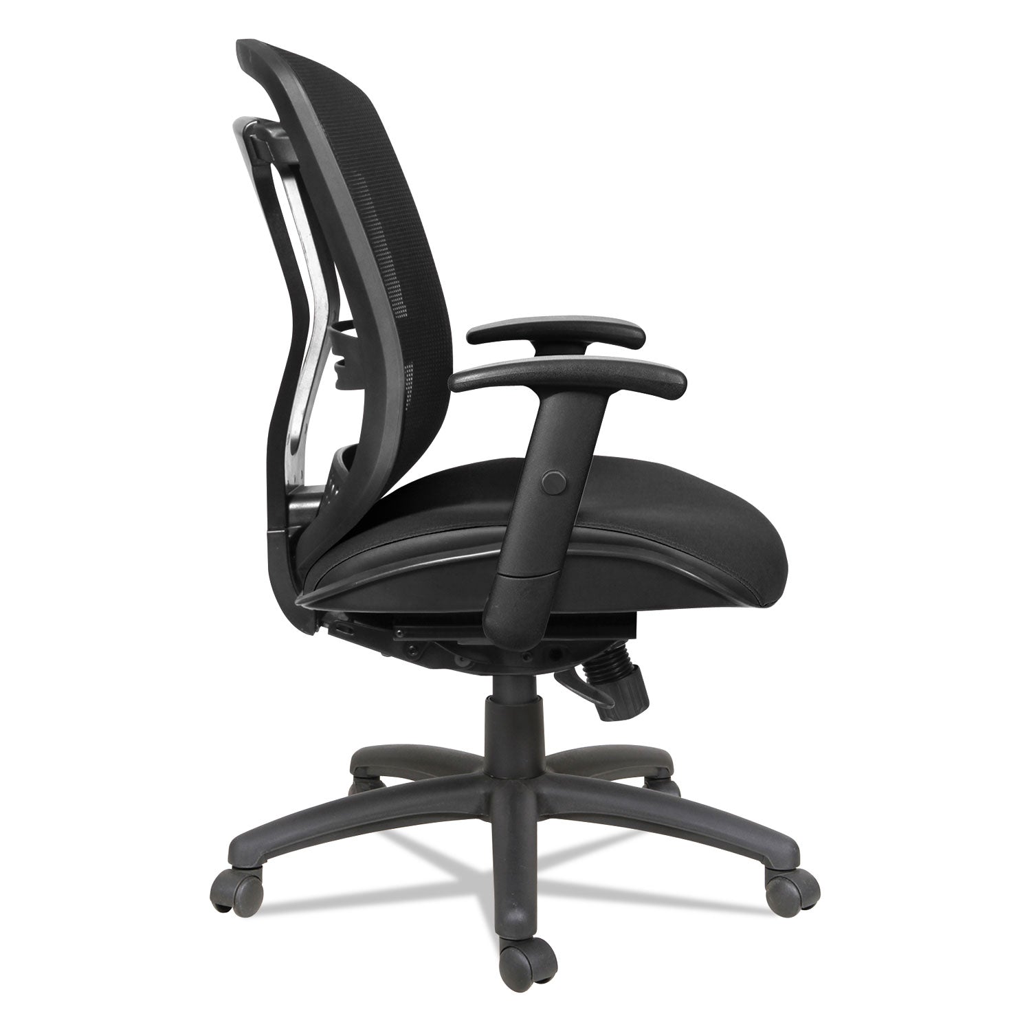 Alera Eon Series Multifunction Mid-Back Cushioned Mesh Chair, Supports Up to 275 lb, 18.11" to 21.37" Seat Height, Black