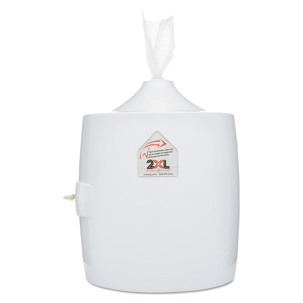 2XL Contemporary Wall Mount Wipe Dispenser, 11 x 11 x 13, White