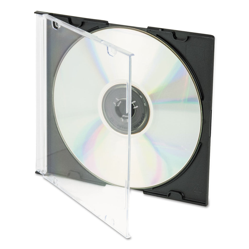 Innovera CD/DVD Slim Jewel Cases, Clear/Black, 100/Pack