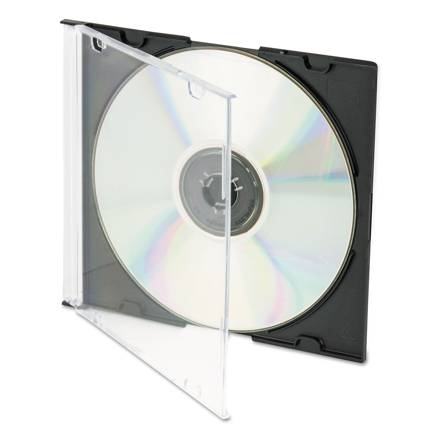Innovera CD/DVD Slim Jewel Cases, Clear/Black, 50/Pack