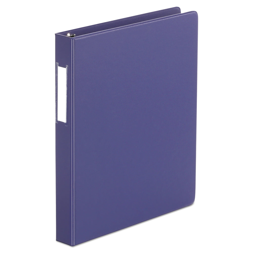 Universal Deluxe Non-View D-Ring Binder with Label Holder, 3 Rings, 1" Capacity, 11 x 8.5, Navy Blue