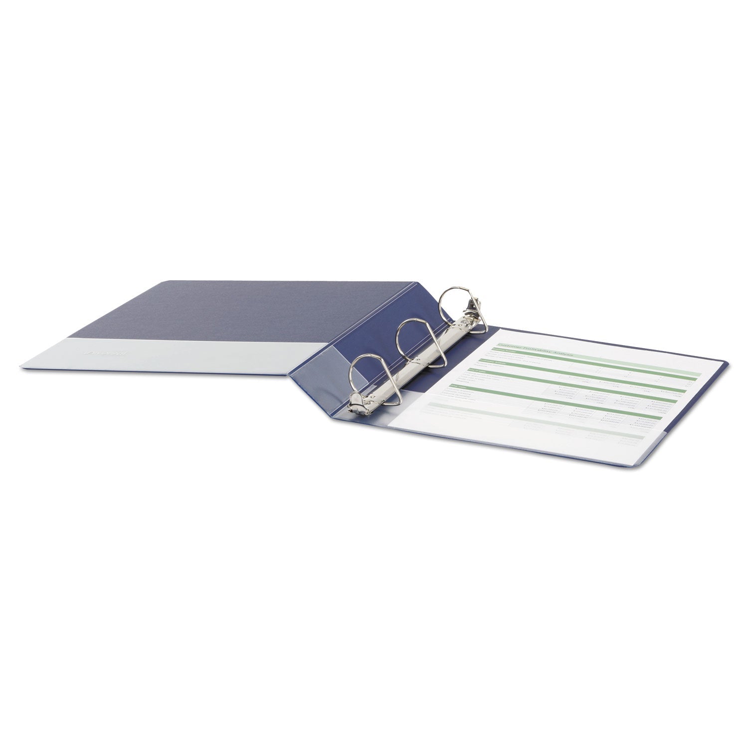 Universal Deluxe Non-View D-Ring Binder with Label Holder, 3 Rings, 1.5" Capacity, 11 x 8.5, Royal Blue