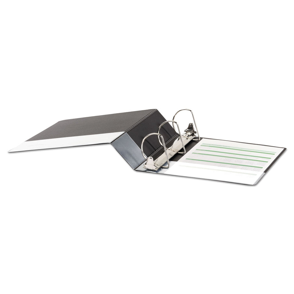 Universal Deluxe Non-View D-Ring Binder with Label Holder, 3 Rings, 3" Capacity, 11 x 8.5, Black