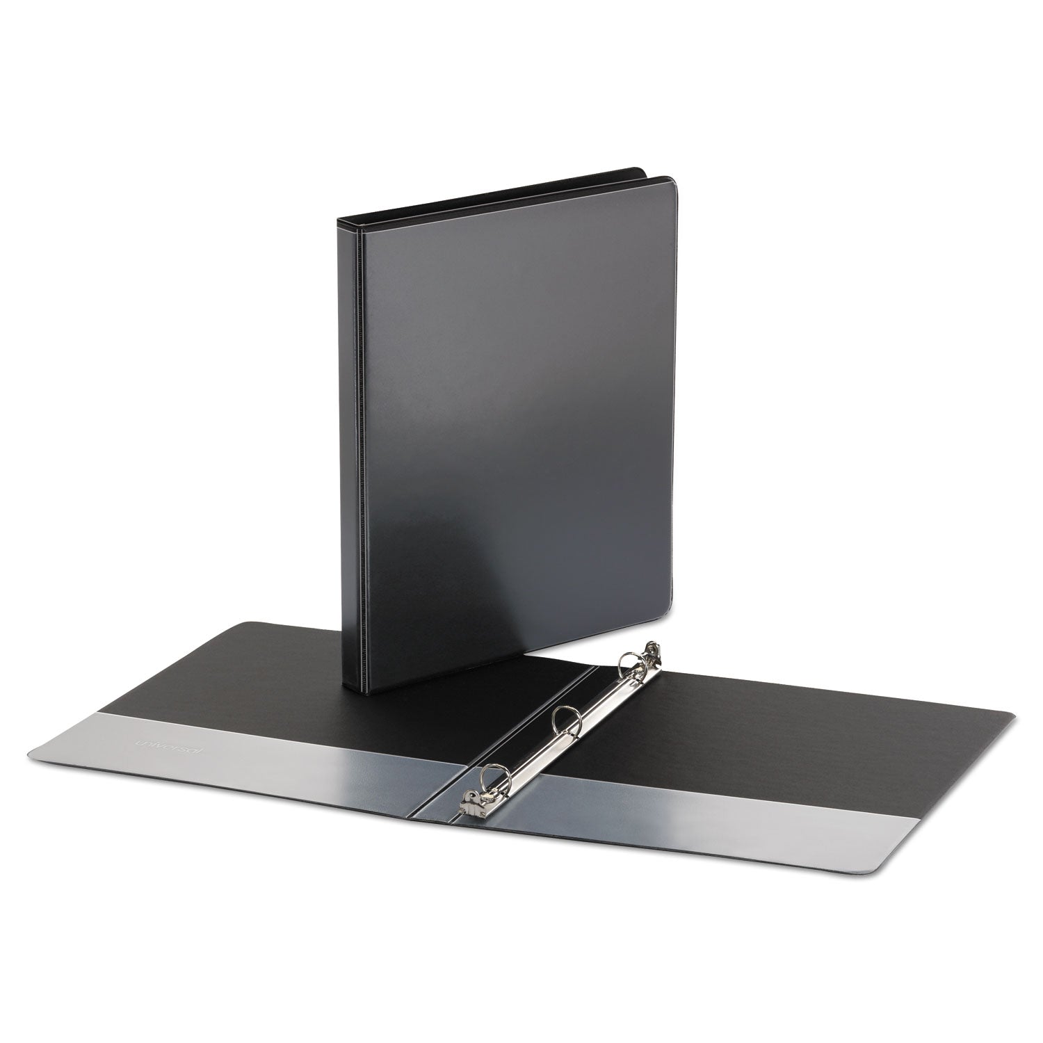 Universal Economy Round Ring View Binder, 3 Rings, 0.5" Capacity, 11 x 8.5, Black