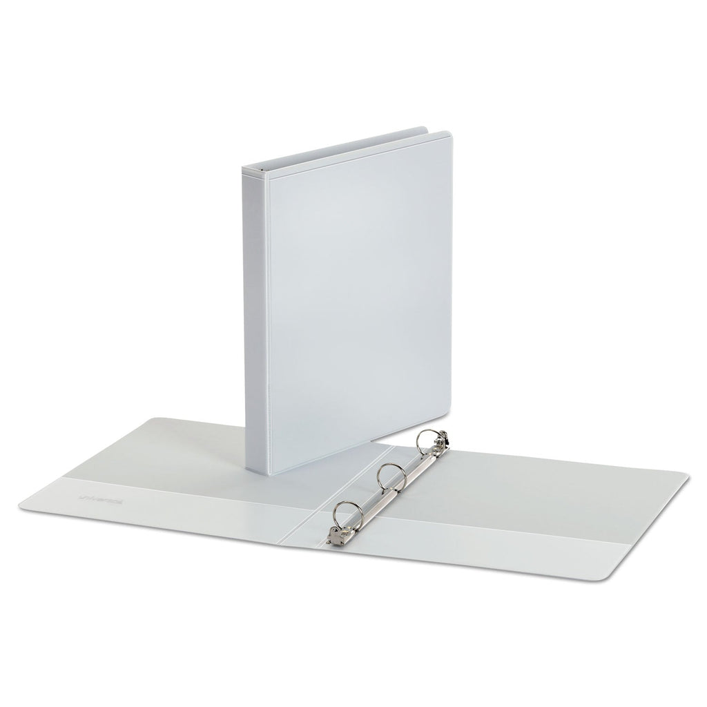 Universal Economy Round Ring View Binder, 3 Rings, 1" Capacity, 11 x 8.5, White