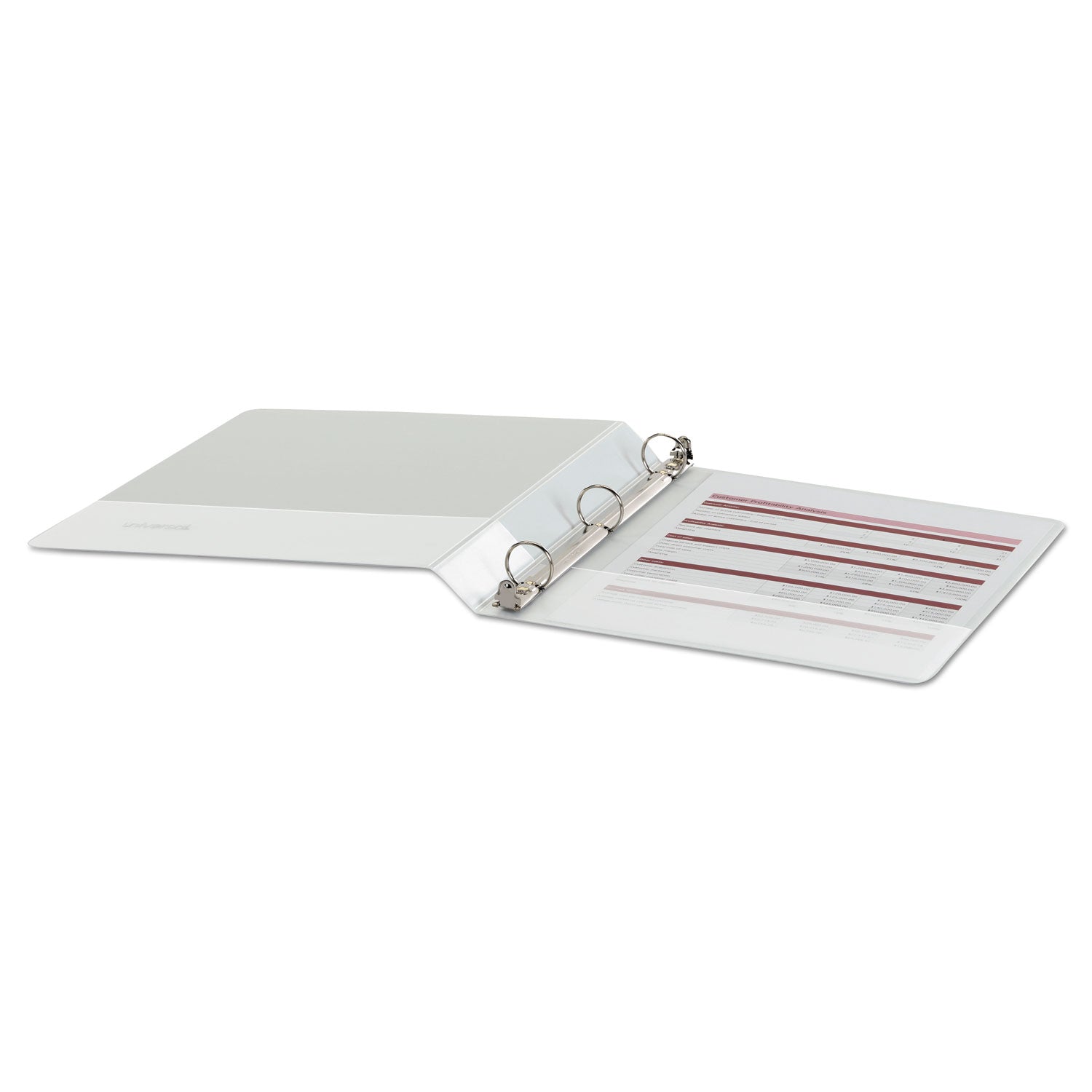 Universal Economy Round Ring View Binder, 3 Rings, 1" Capacity, 11 x 8.5, White
