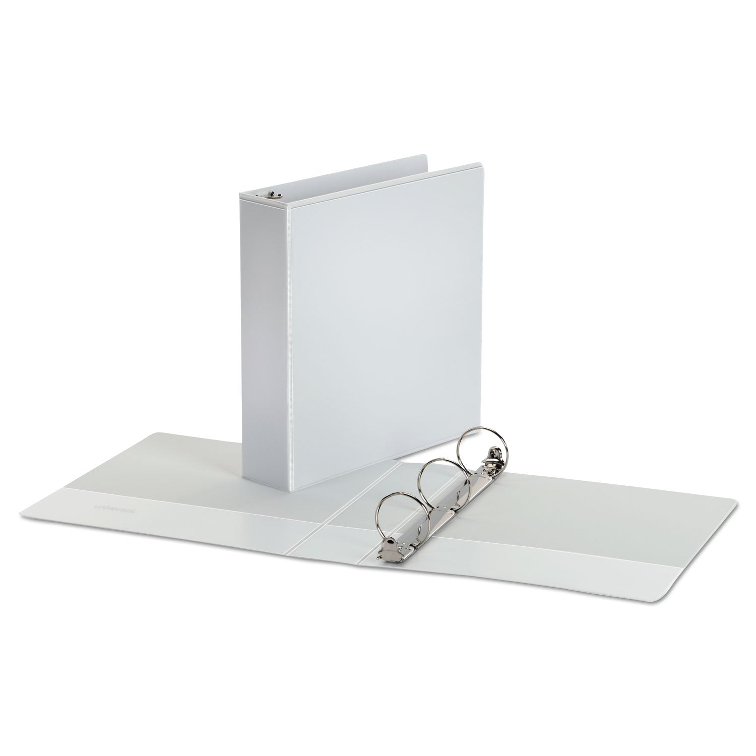 Universal Economy Round Ring View Binder, 3 Rings, 2" Capacity, 11 x 8.5, White, 6/Pack