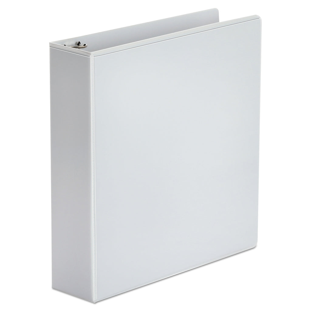 Universal Economy Round Ring View Binder, 3 Rings, 2" Capacity, 11 x 8.5, White, 6/Pack