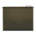 Universal Deluxe Reinforced Recycled Hanging File Folders, Letter Size, 1/5-Cut Tabs, Standard Green, 25/Box