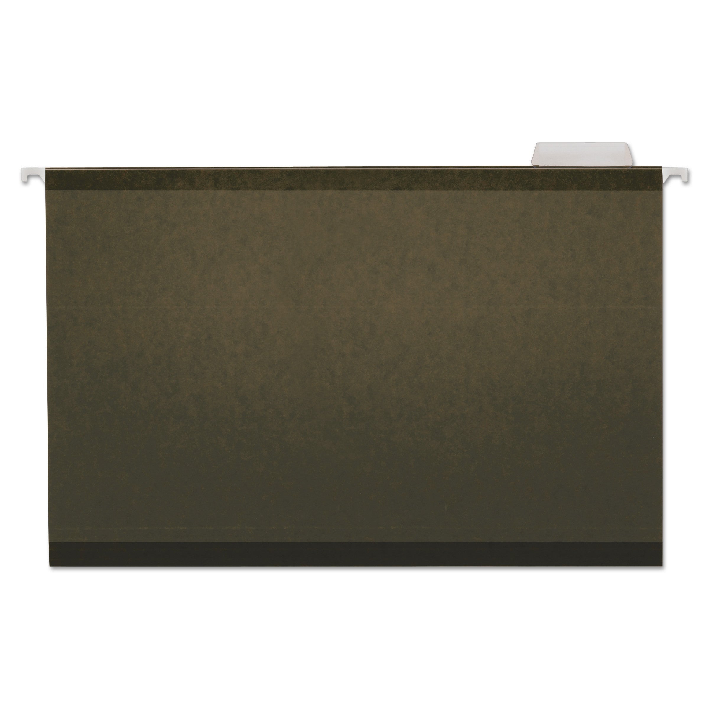 Universal Deluxe Reinforced Recycled Hanging File Folders, Legal Size, 1/5-Cut Tabs, Standard Green, 25/Box