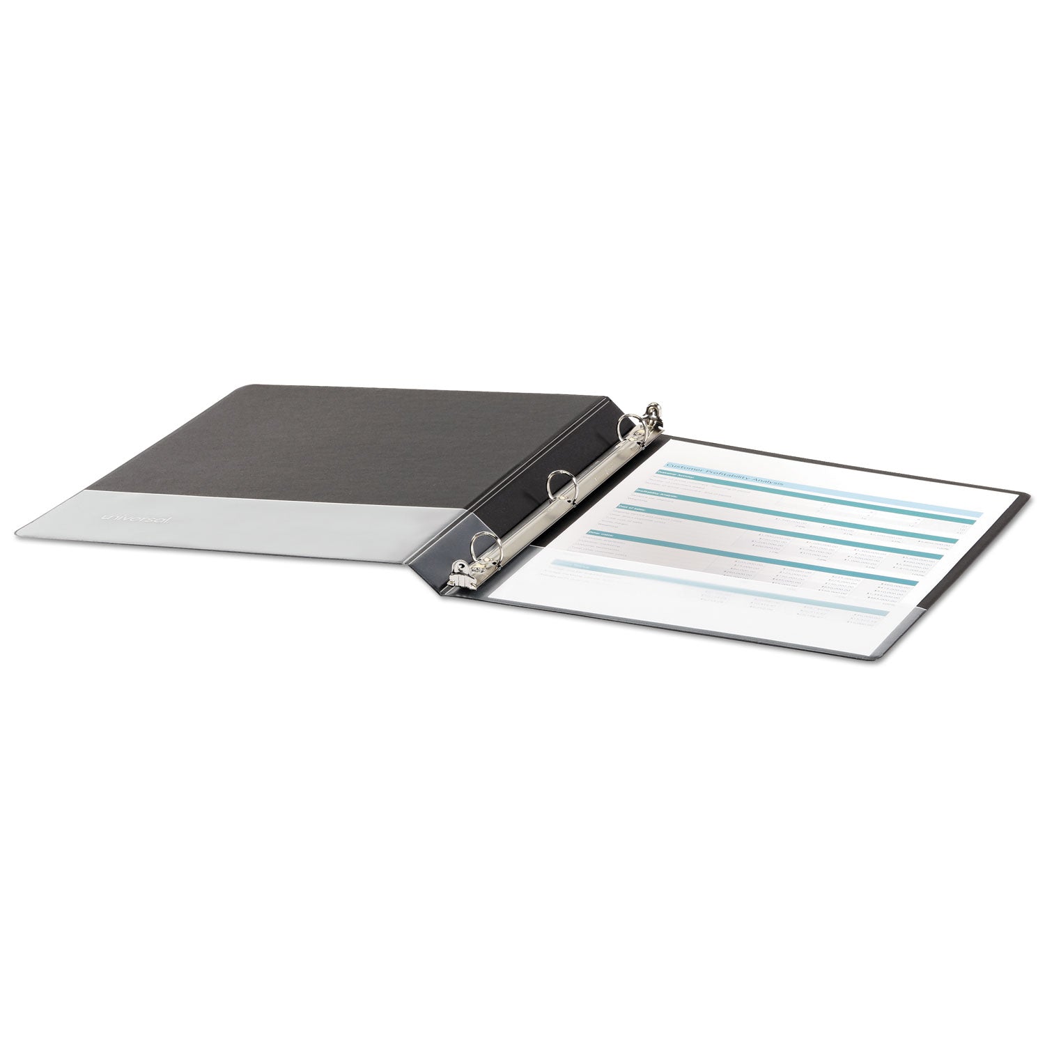 Universal Economy Non-View Round Ring Binder, 3 Rings, 0.5" Capacity, 11 x 8.5, Black