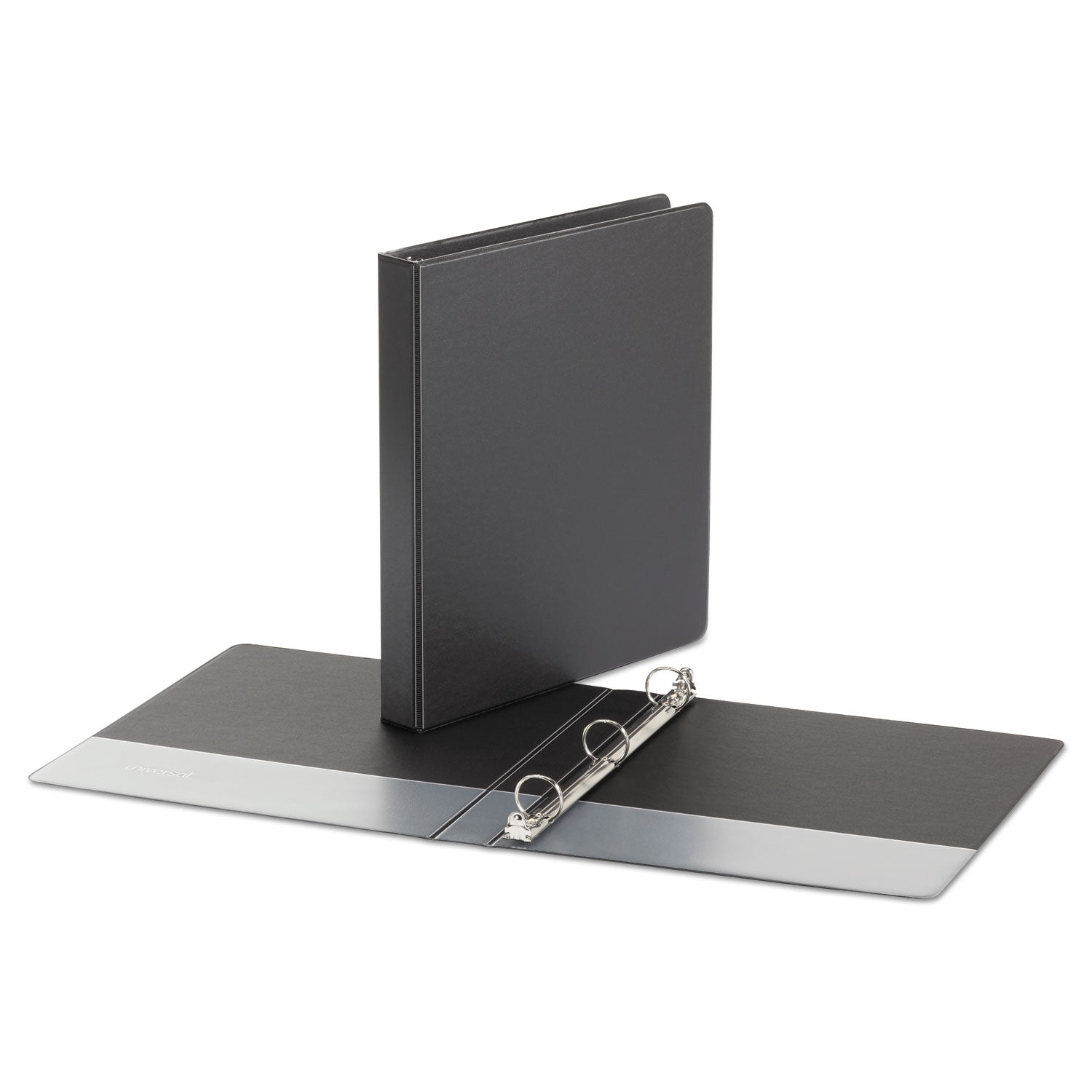 Universal Economy Non-View Round Ring Binder, 3 Rings, 1" Capacity, 11 x 8.5, Black