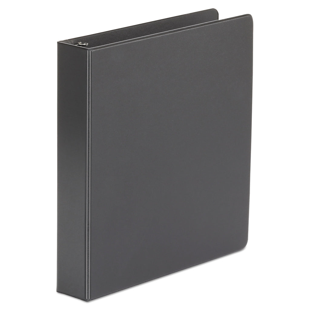 Universal Economy Non-View Round Ring Binder, 3 Rings, 1.5" Capacity, 11 x 8.5, Black, 4/Pack