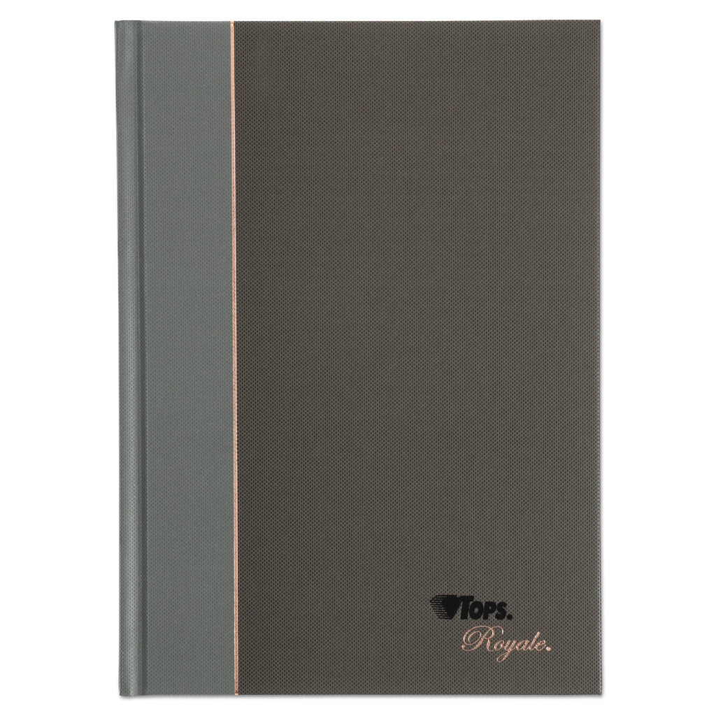 TOPS Royale Casebound Business Notebooks, 1 Subject, Medium/College Rule, Black/Gray Cover, 8.25 x 5.88, 96 Sheets
