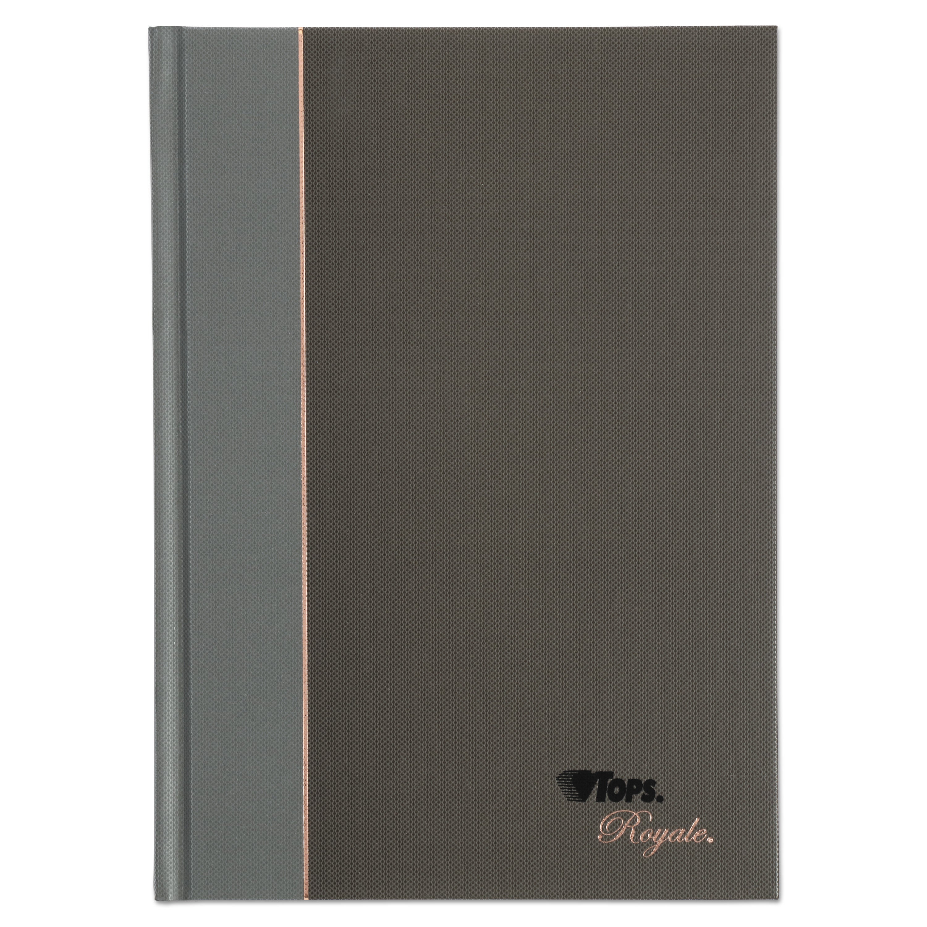 TOPS Royale Casebound Business Notebooks, 1 Subject, Medium/College Rule, Black/Gray Cover, 8.25 x 5.88, 96 Sheets