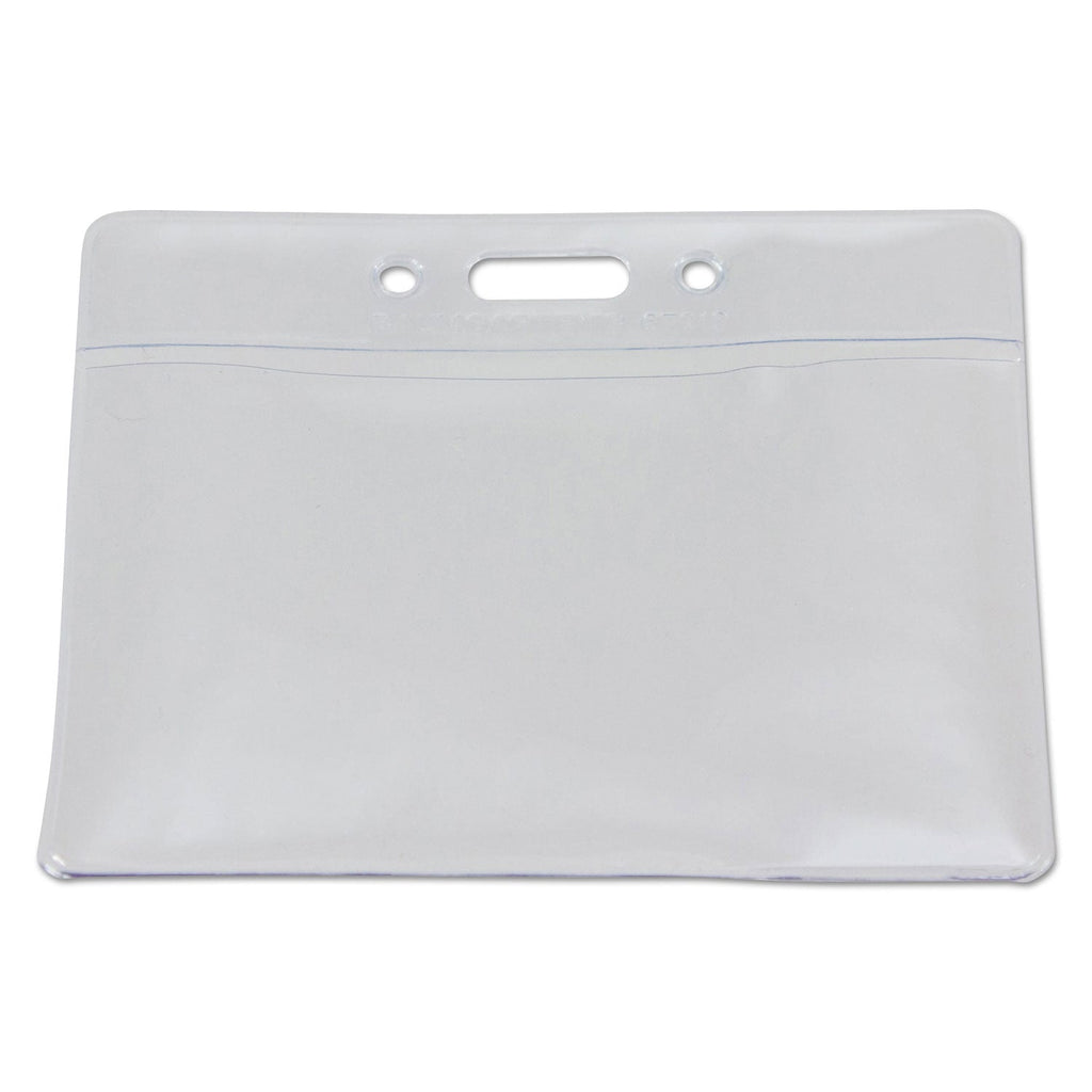SICURIX Badge Holder, Horizontal, 2.13 x 3.38, Clear, 12/Pack