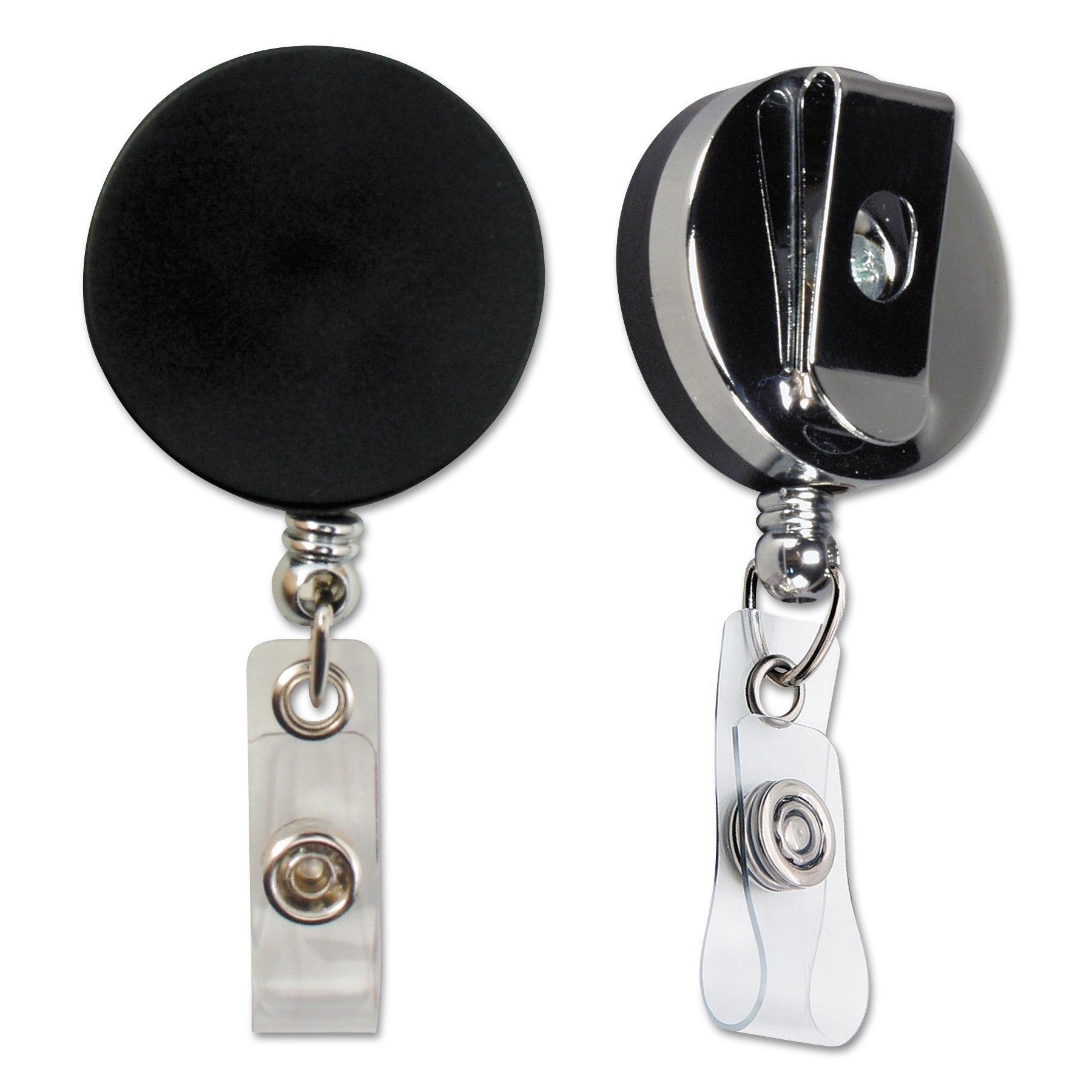 SICURIX Heavy Duty ID Card Reel, 30" Extension, Black/Chrome