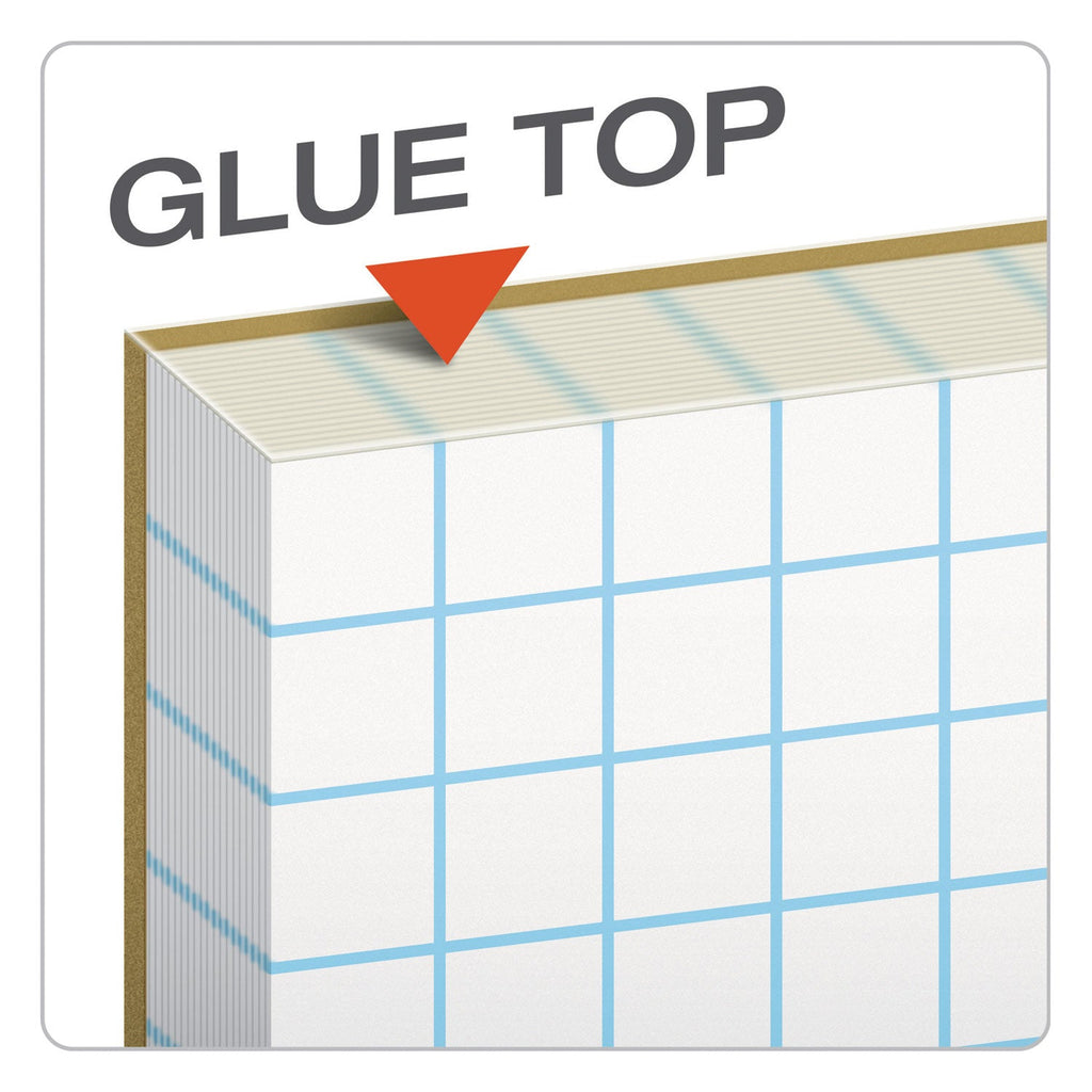 TOPS Quadrille Pads, Quadrille Rule (8 sq/in), 50 White 8.5 x 11 Sheets