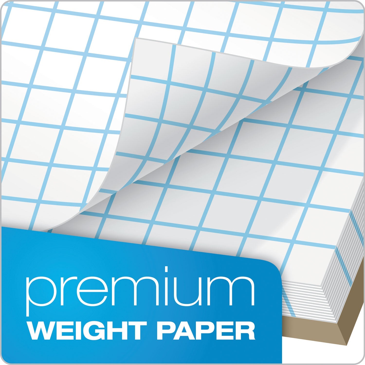 TOPS Cross Section Pads, Cross-Section Quadrille Rule (8 sq/in, 1 sq/in), 50 White 8.5 x 11 Sheets